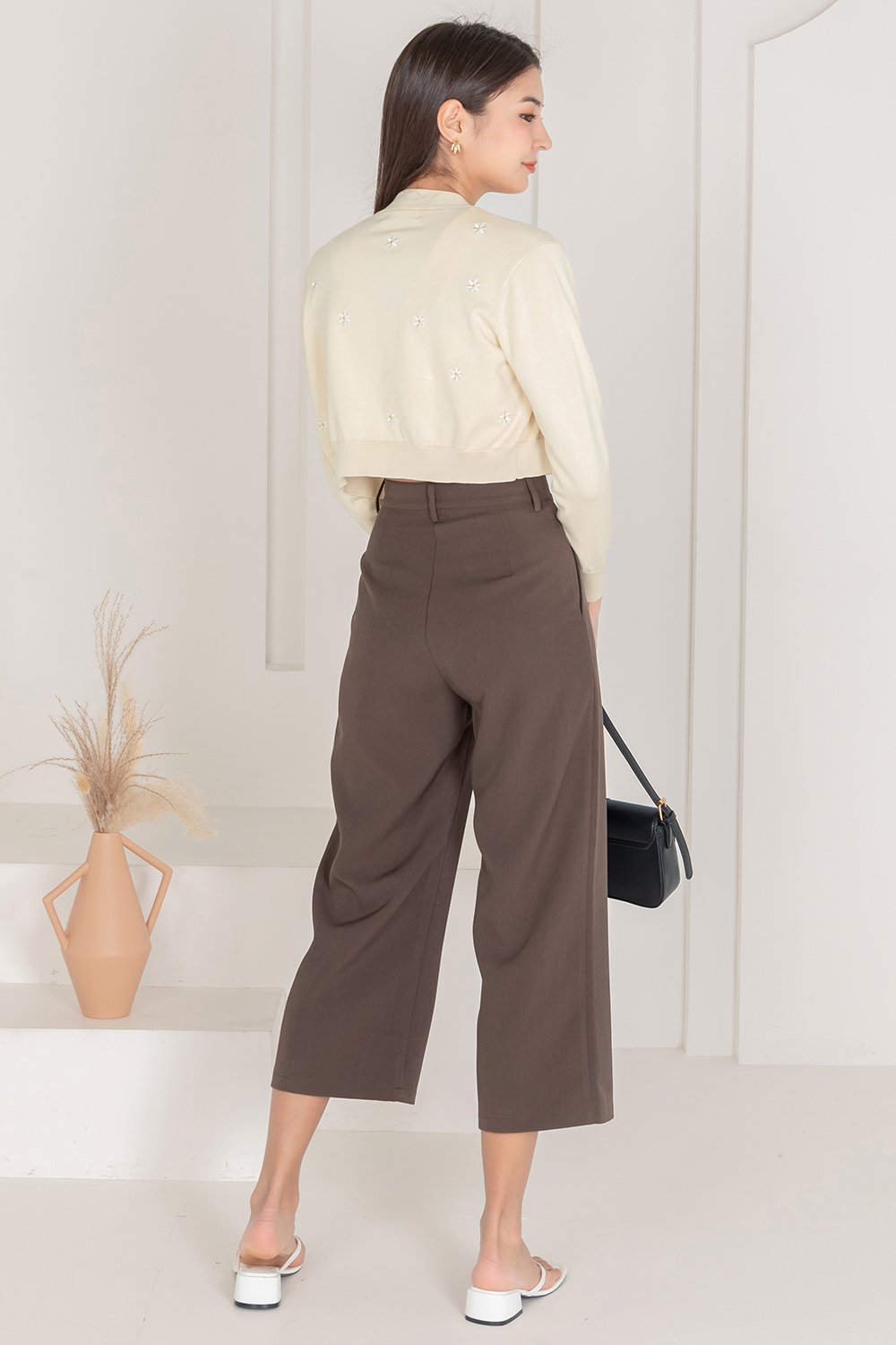 HIGH WAISTED CULOTTES - taupe brown