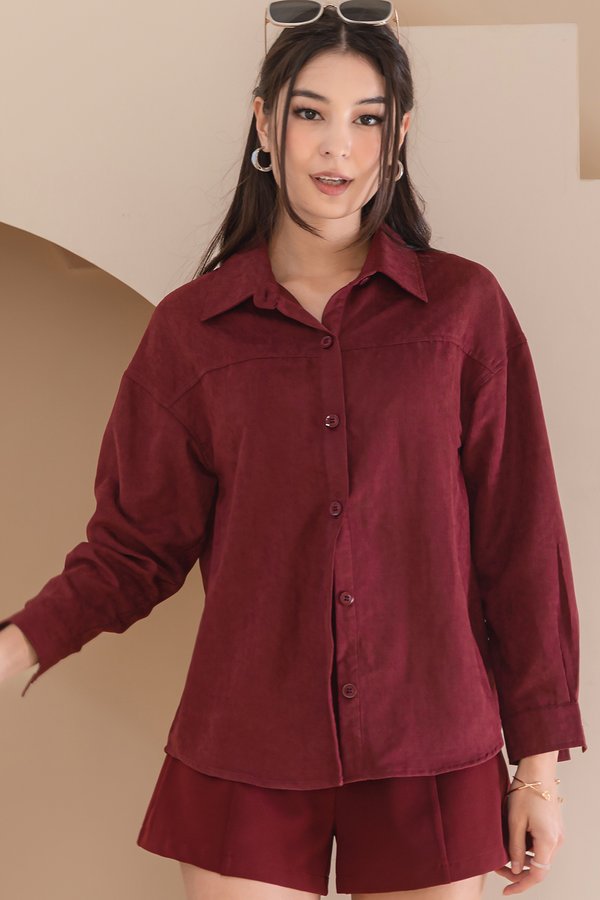 Gina Corduroy Shirt Dark Red