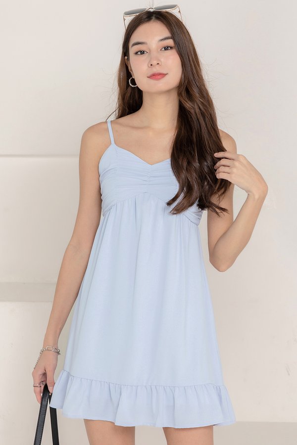 Jude Ruched Dress Sky Blue