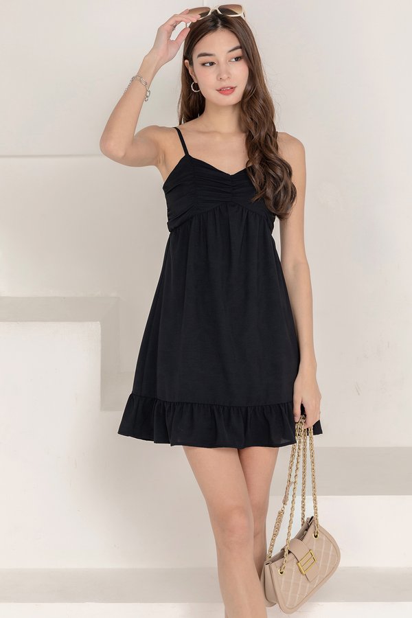 Jude Ruched Dress Black