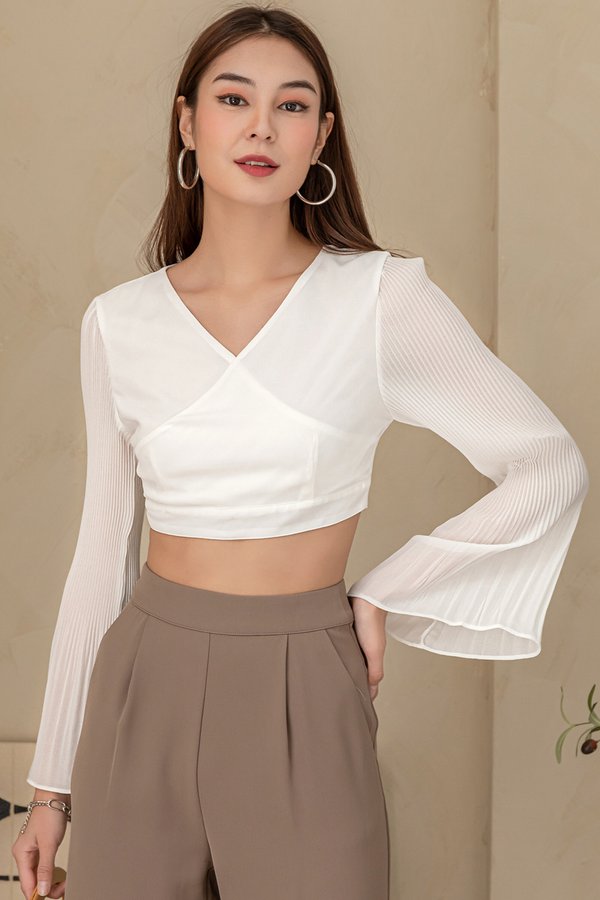 Florrie Pleated Top White