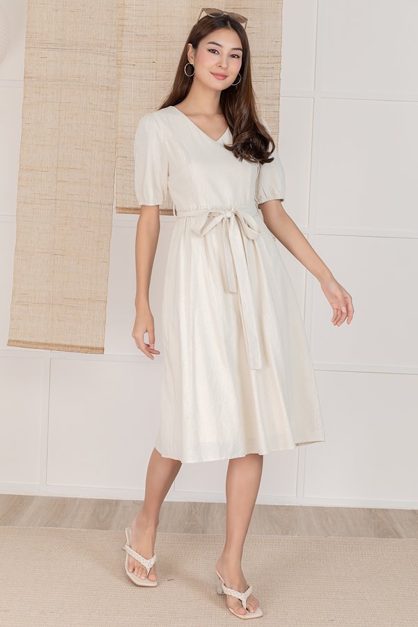 Dyanne Linen Dress Cream