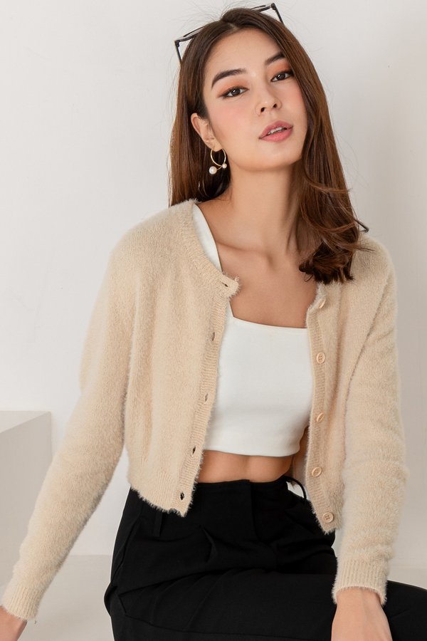 Brinkley Furry Cardi Sand