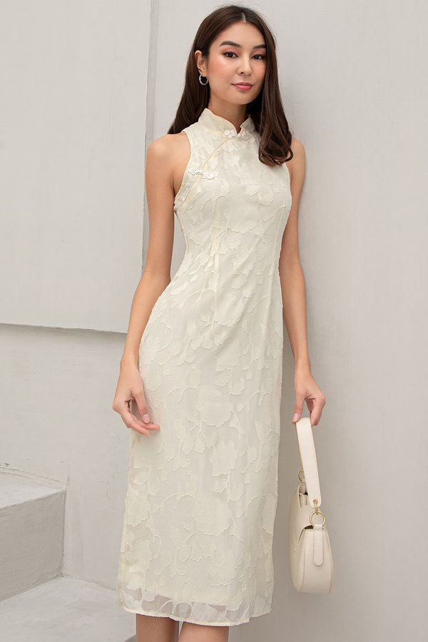 Alicia Qi Pao Dress Cream