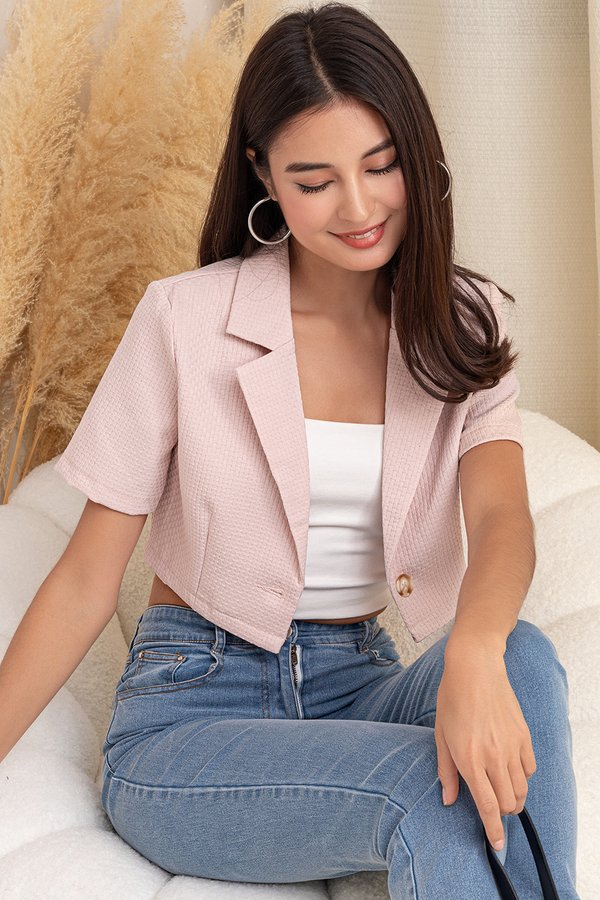 Costa Crop Blazer Pink