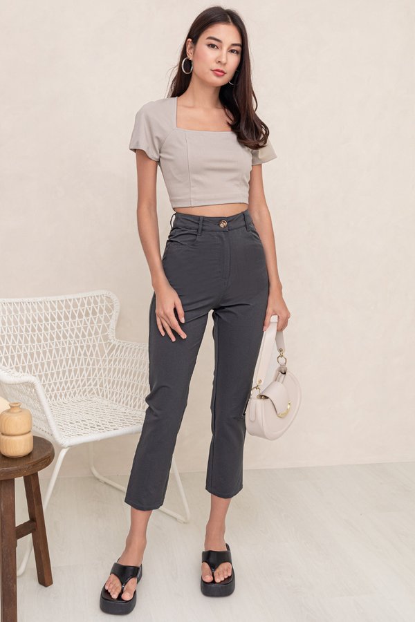 Angela Denim Pants Gunmetal
