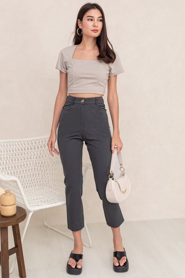 Angela Denim Pants Gunmetal