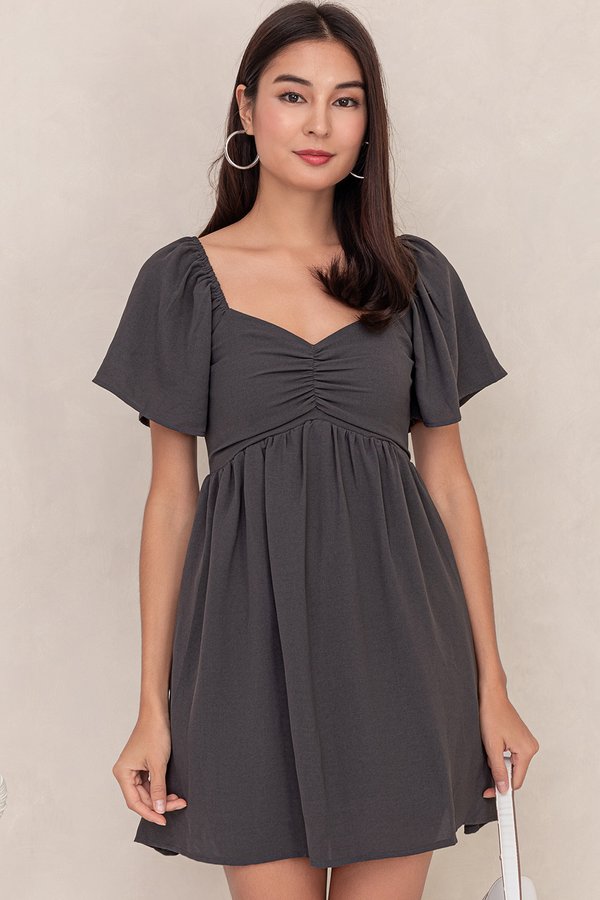 Mia Romper Dress Dark Grey