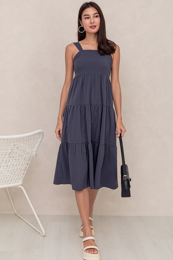 Jezebel Dress Gunmetal Blue