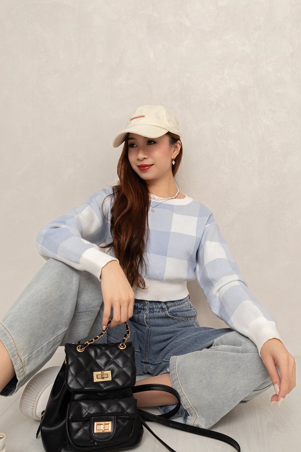 Blair Knit Top Baby Blue