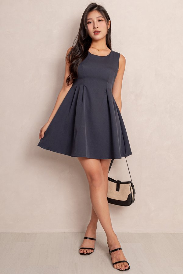 Hiro Dress Gunmetal Blue
