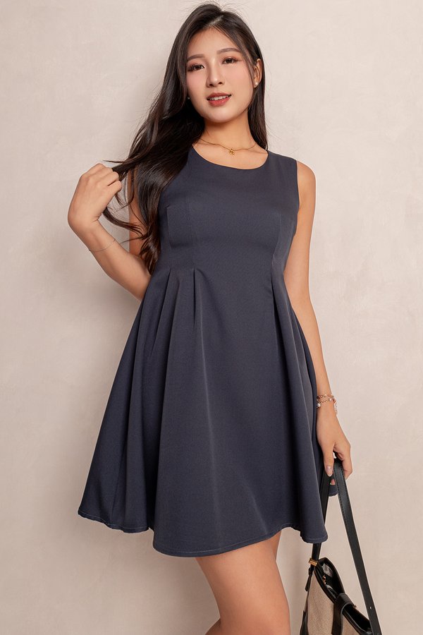 Hiro Dress Gunmetal Blue