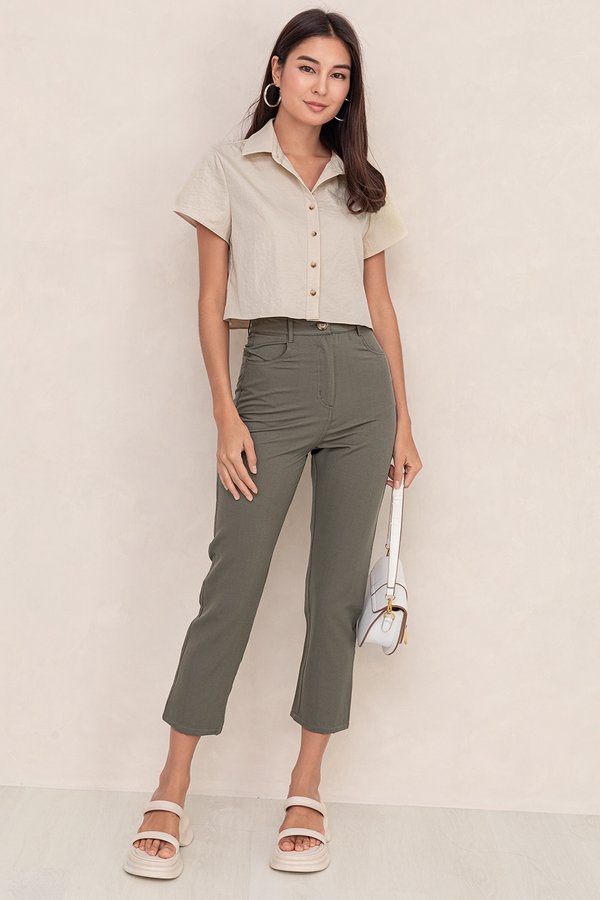 Angela Denim Pants Olive