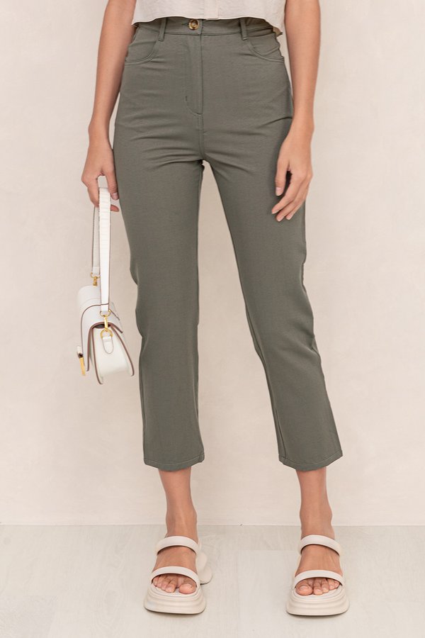 Angela Denim Pants Olive