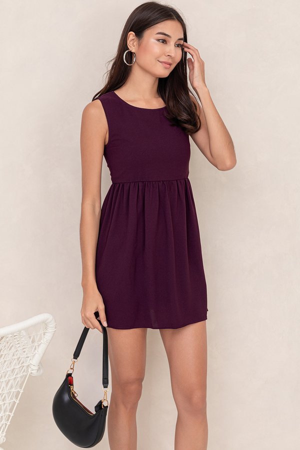 Willow Romper Dress Burgundy