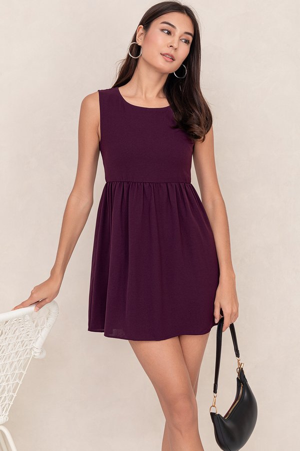 Willow Romper Dress Burgundy