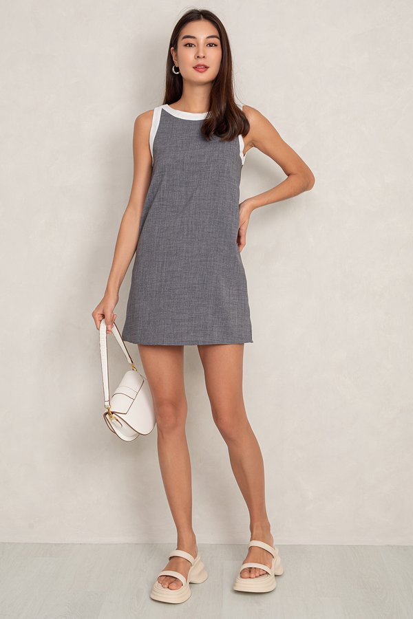 Vera Tweed Dress Dark Grey