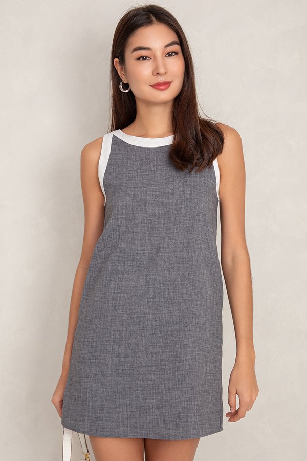 Vera Tweed Dress Dark Grey