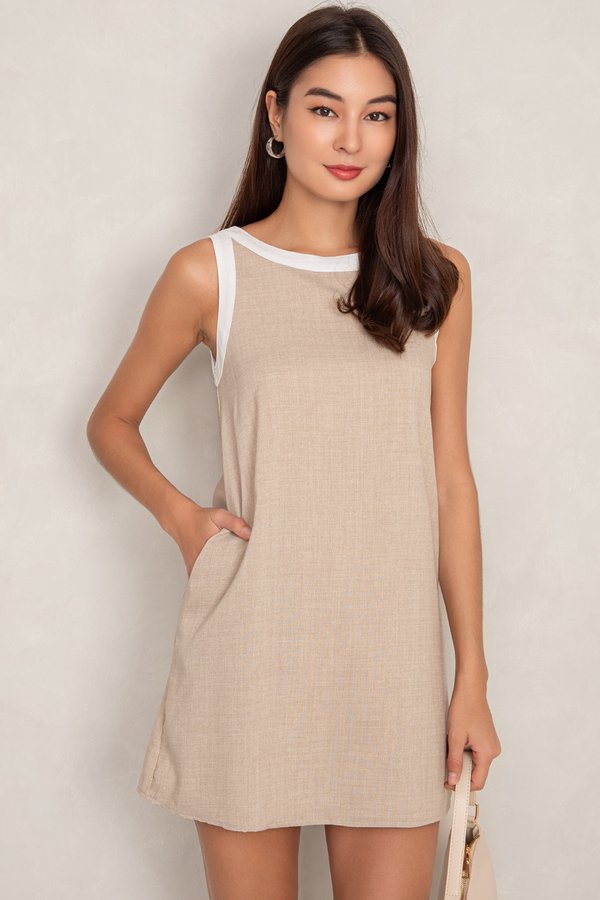 Vera Tweed Dress Sand