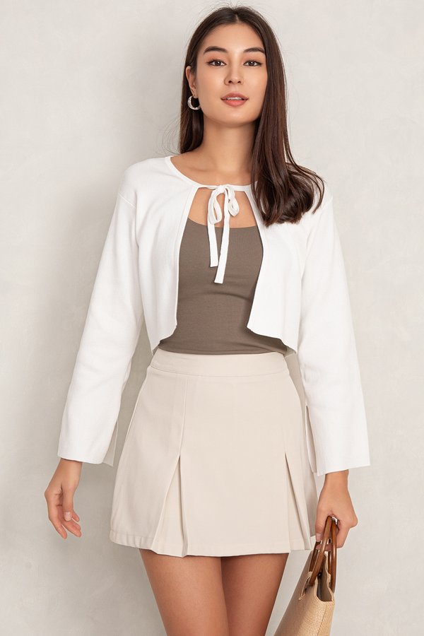 Ravenna Tie Cardi White