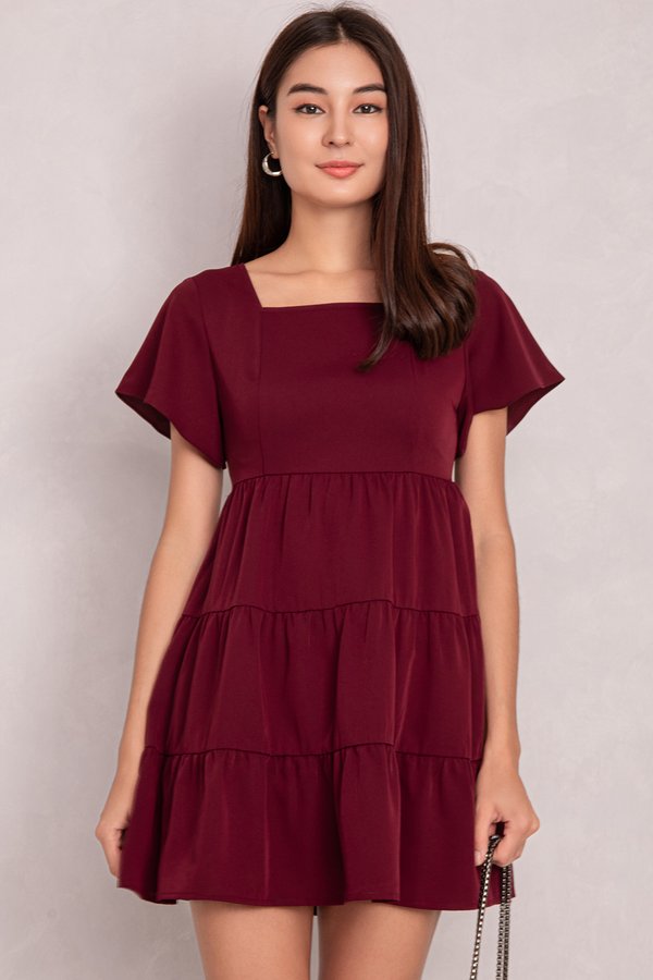 Adair Dress Maroon