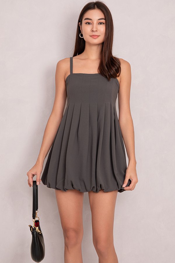 Vesper Romper Dress Dark Grey