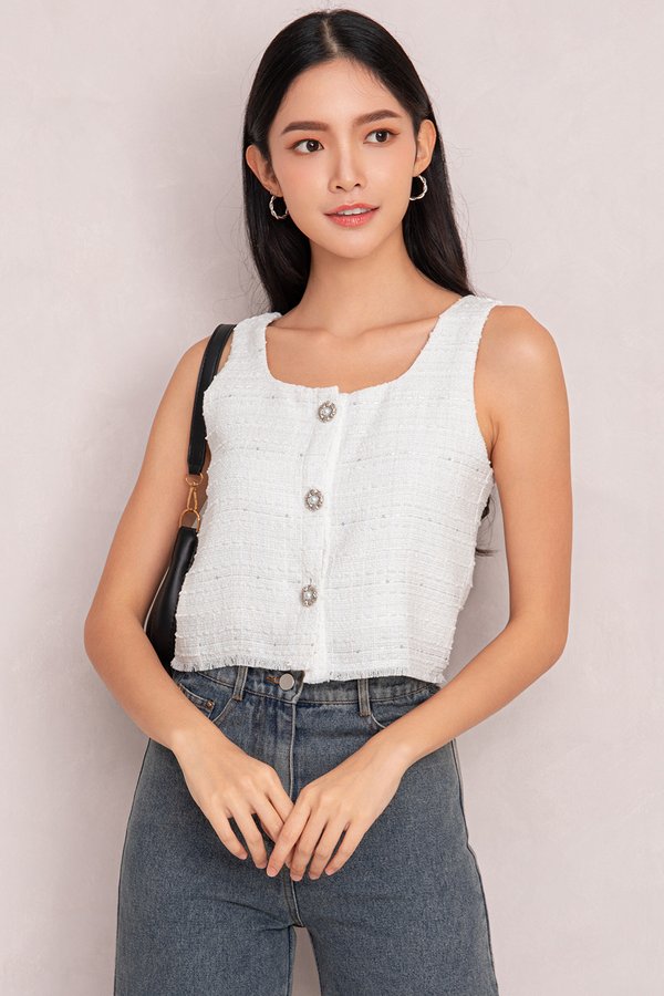 Charlotte Vest Top White