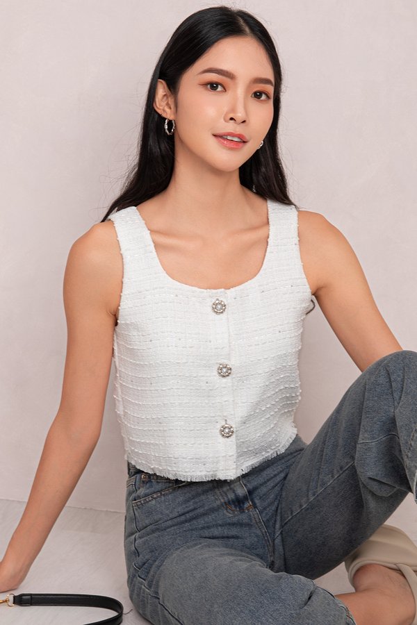 Charlotte Vest Top White