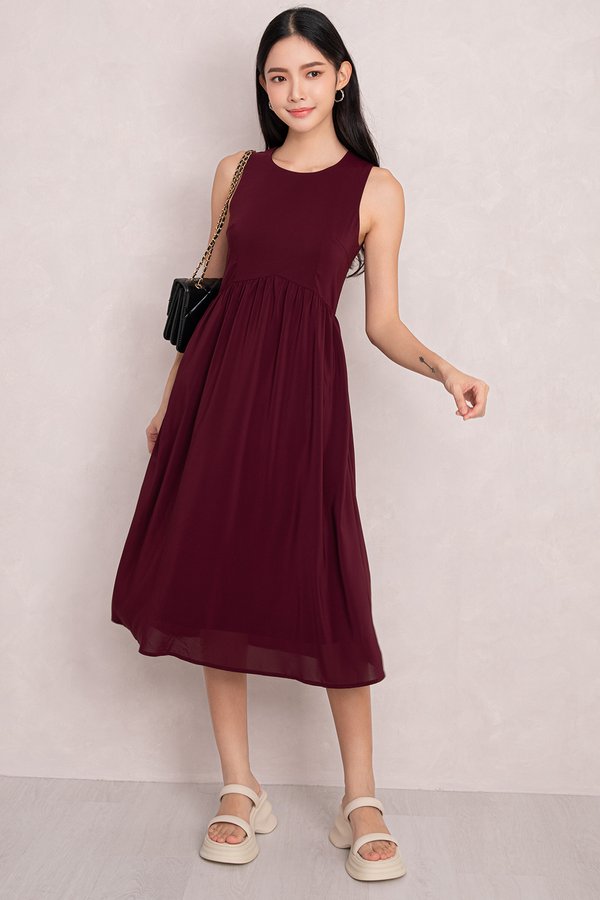 London Dress Burgundy