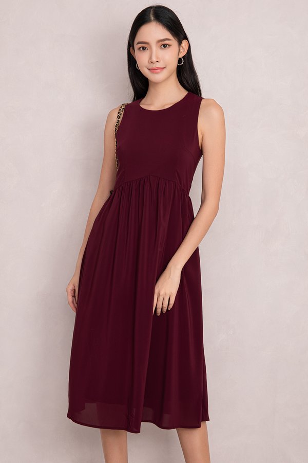 London Dress Burgundy