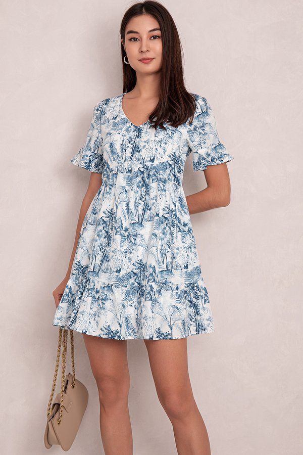 Savita Dress Blue Rainforest