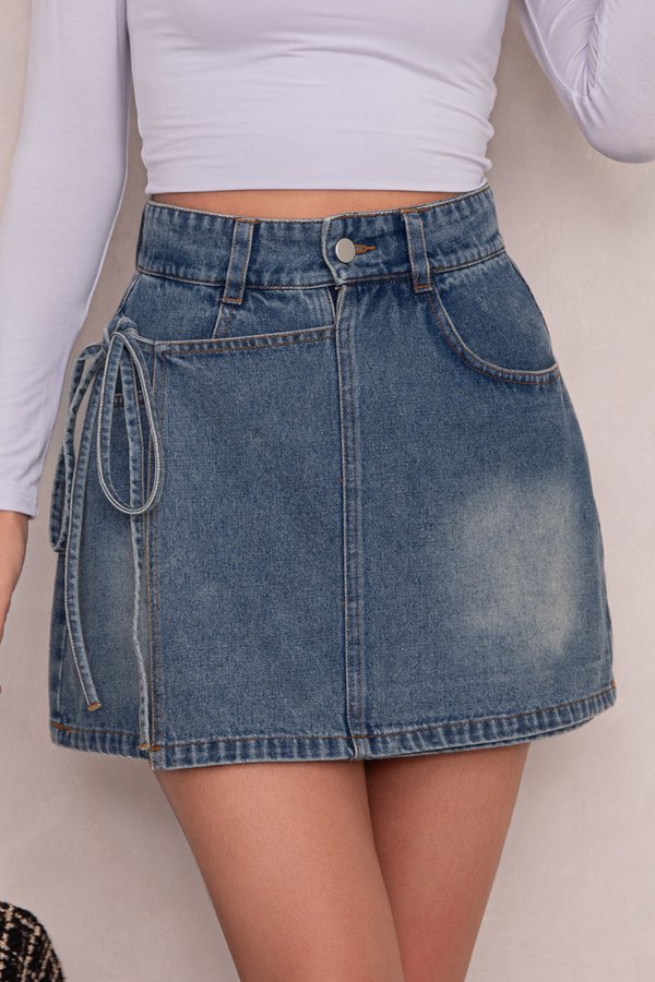 Porsha Denim Skorts Mid Wash