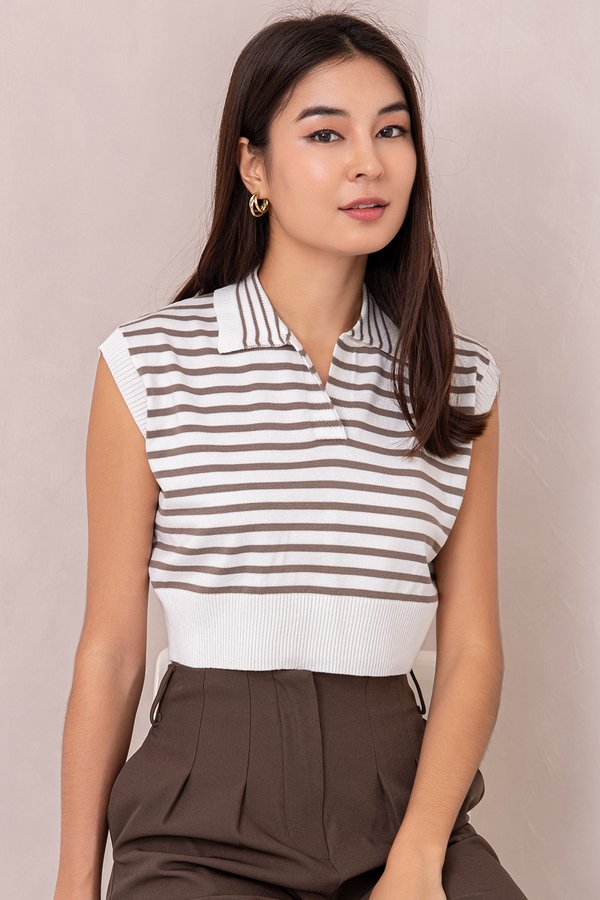 Juniper Knit Top Wood Stripes