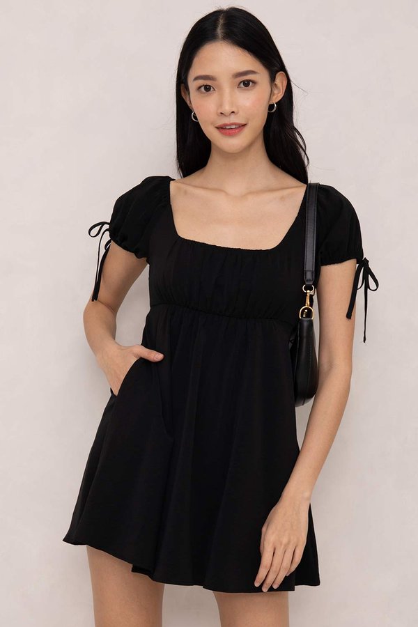 Kira Romper Dress Black