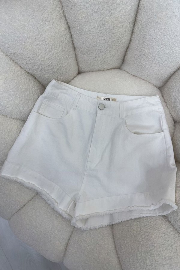 Norah Denim Shorts White