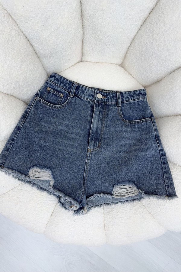 Willa Denim Shorts Stone Wash