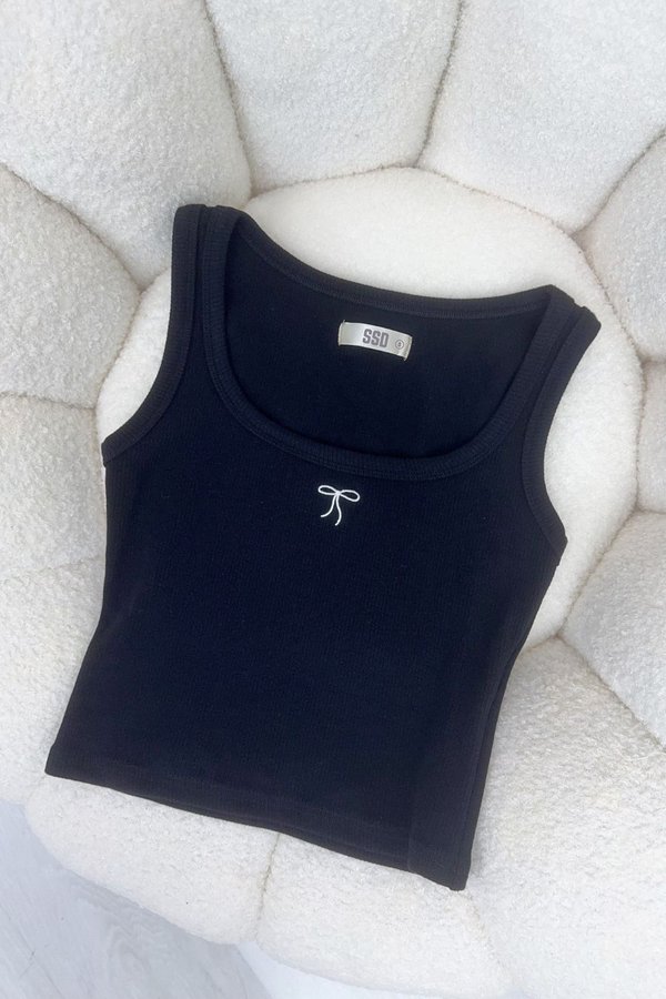 The Ribbon Top Black