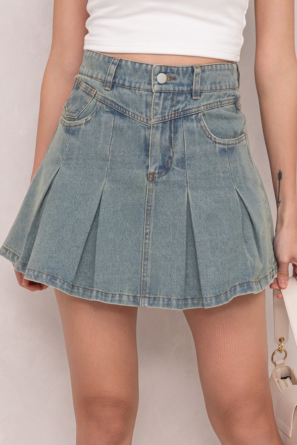 Destiny Denim Skirt Mid Wash