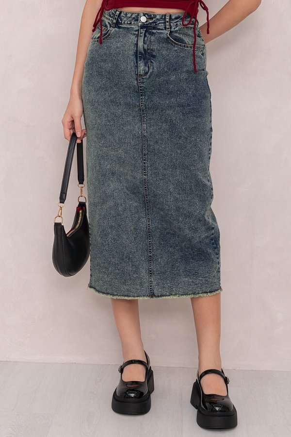 Candela Denim Midi Skirt