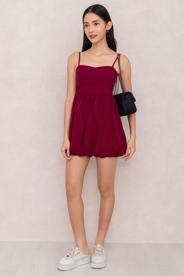 Oriana Romper Dress Wine