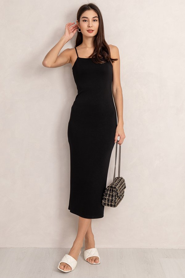 Jocelyn Padded Dress Black