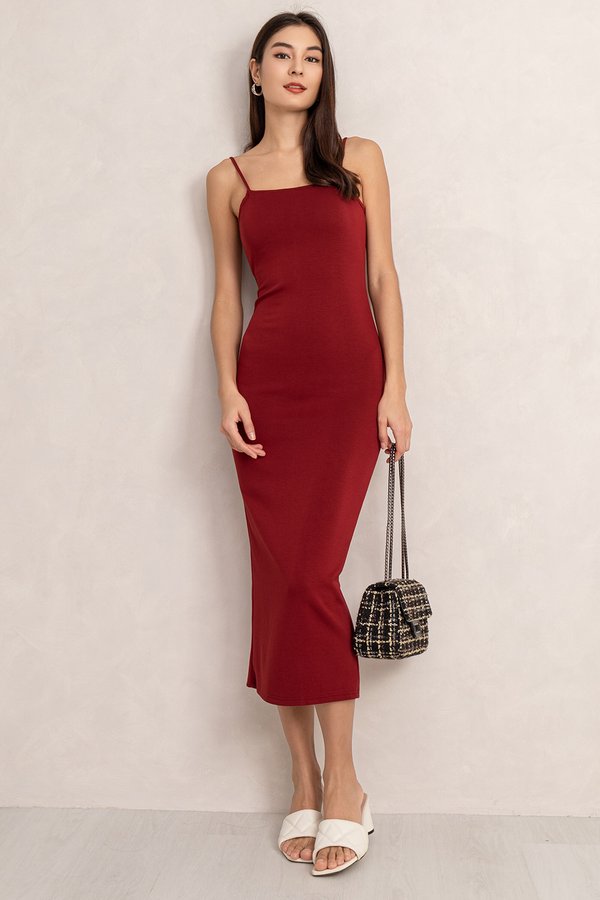 Jocelyn Padded Dress Cherry Red