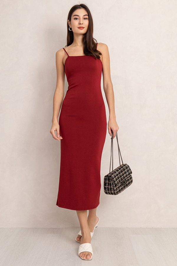 Jocelyn Padded Dress Cherry Red