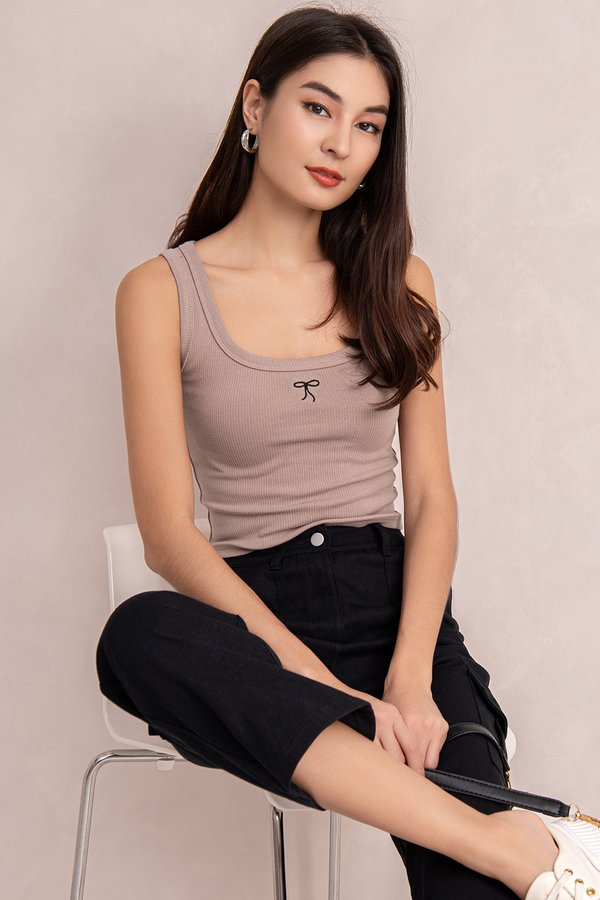 The Ribbon Top Taupe