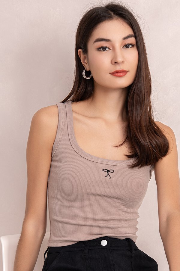 The Ribbon Top Taupe