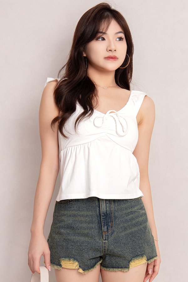 Scarlet Padded Top White *PLUSH*