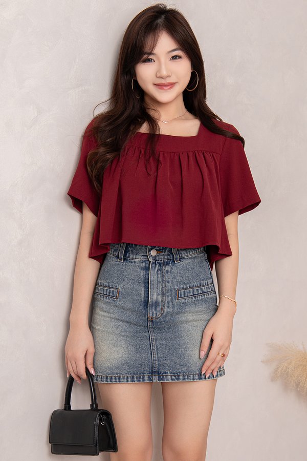 Fonda Top Maroon