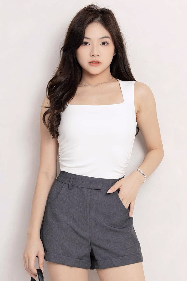 Aimee Shorts Textured Dark Grey