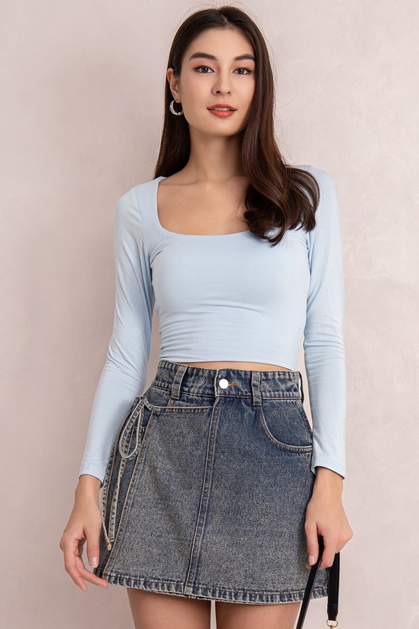 Porsha Denim Skorts V2 Stone Wash