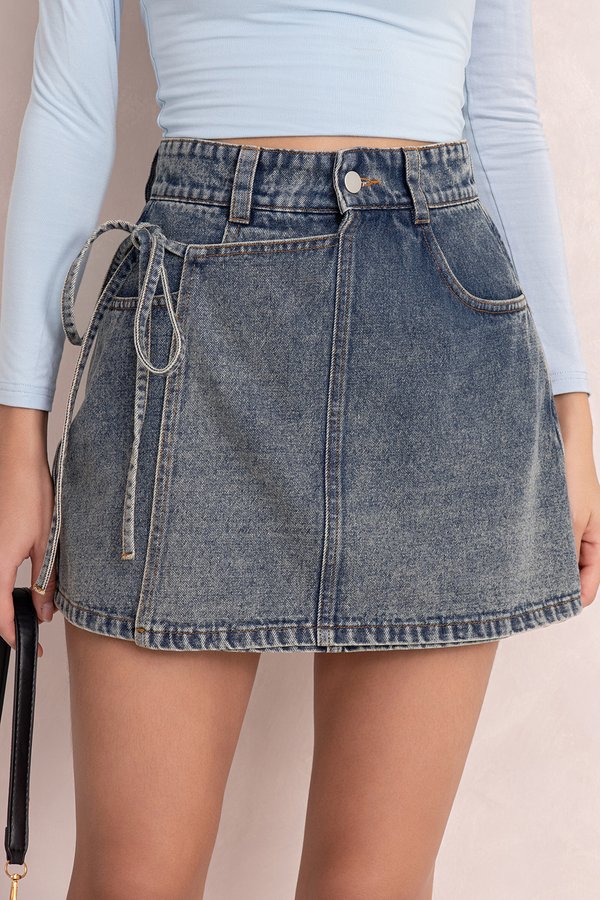 Porsha Denim Skorts V2 Stone Wash
